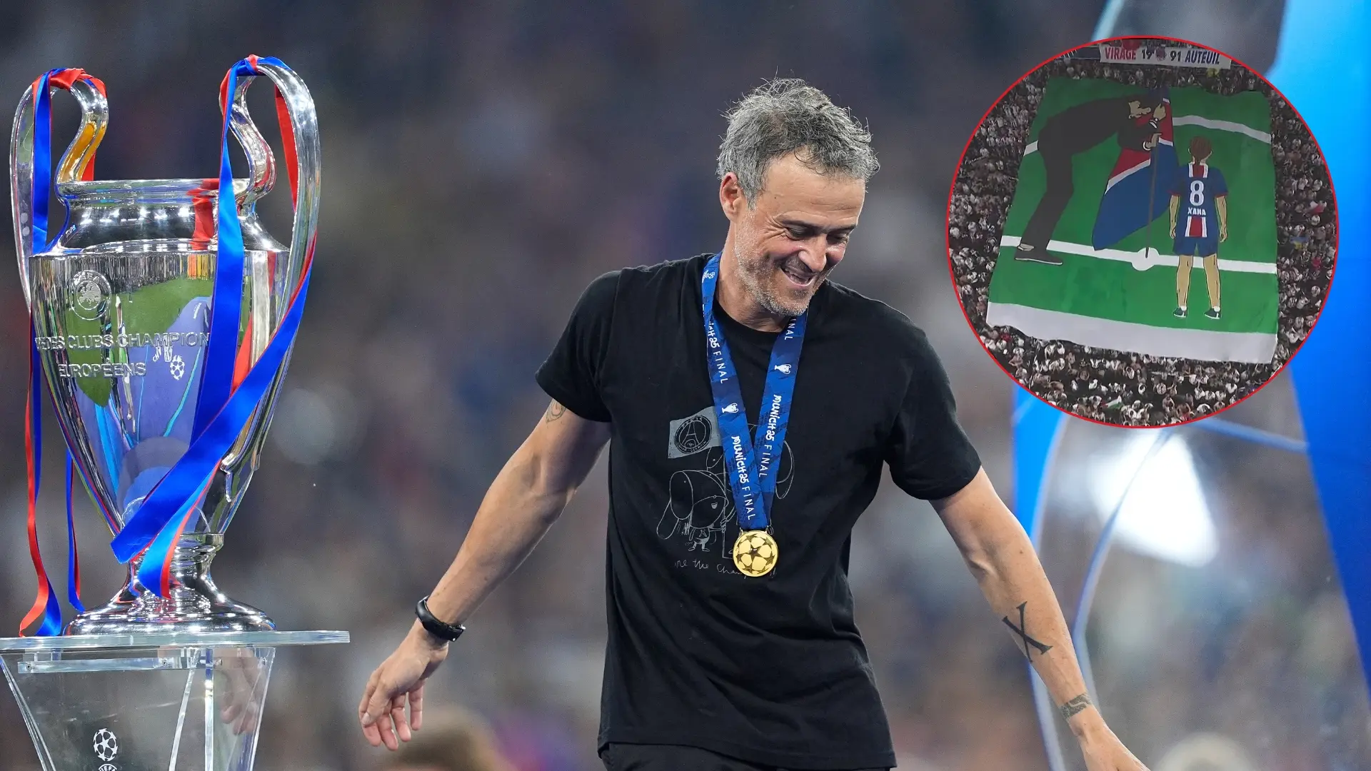 La hija fallecida de Luis Enrique, protagonista en la final: una camiseta con su imagen y el emotivo tifo de la afición del PSG