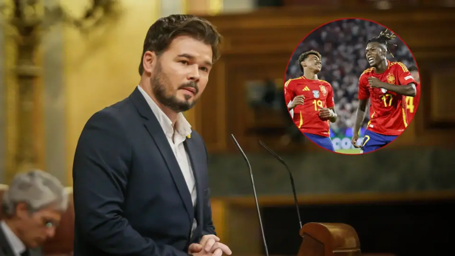 La pregunta de Rufián a VOX en el Congreso: "¿A Lamine Yamal y Nico Williams también queréis expulsarlos de España?"