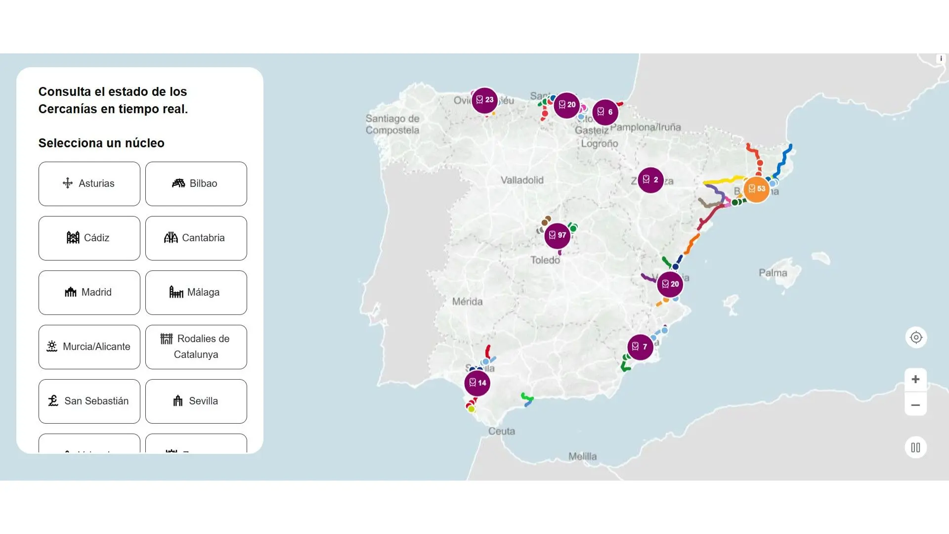 Este nuevo mapa virtual de Renfe permite saber dónde está tu tren y si lleva retraso en tiempo real
