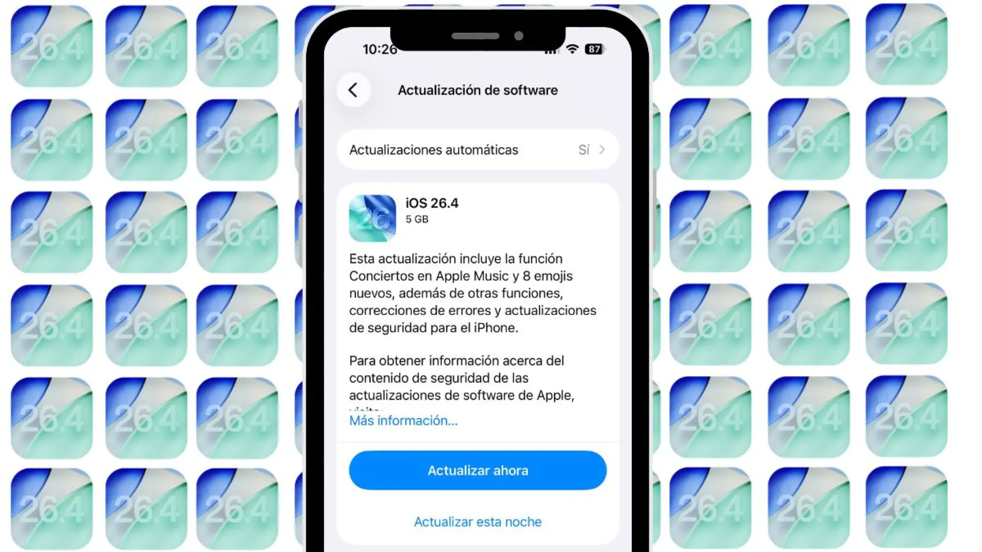 iOS 26.4 ya está aquí: la actualización de Apple para iPhone añade playlists inteligentes y arregla un problema crítico