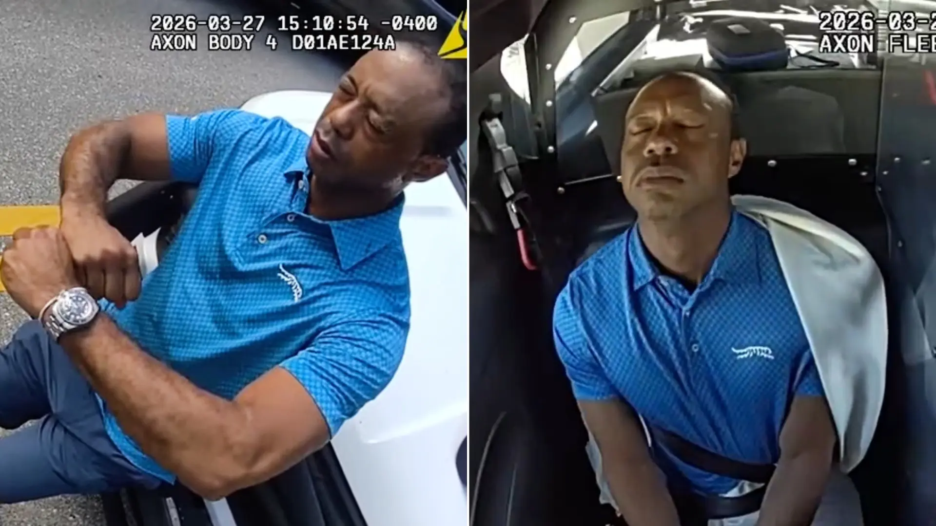 Sale a la luz el vídeo de la detención de Tiger Woods: «Miré mi teléfono y, de repente, ¡bum!»
