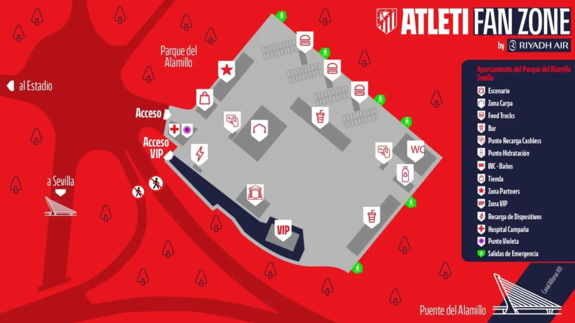 Así será la fan zone del Atlético de Madrid en la final de la Copa del Rey en Sevilla: con música en directo de Despistaos y Carlos Jean