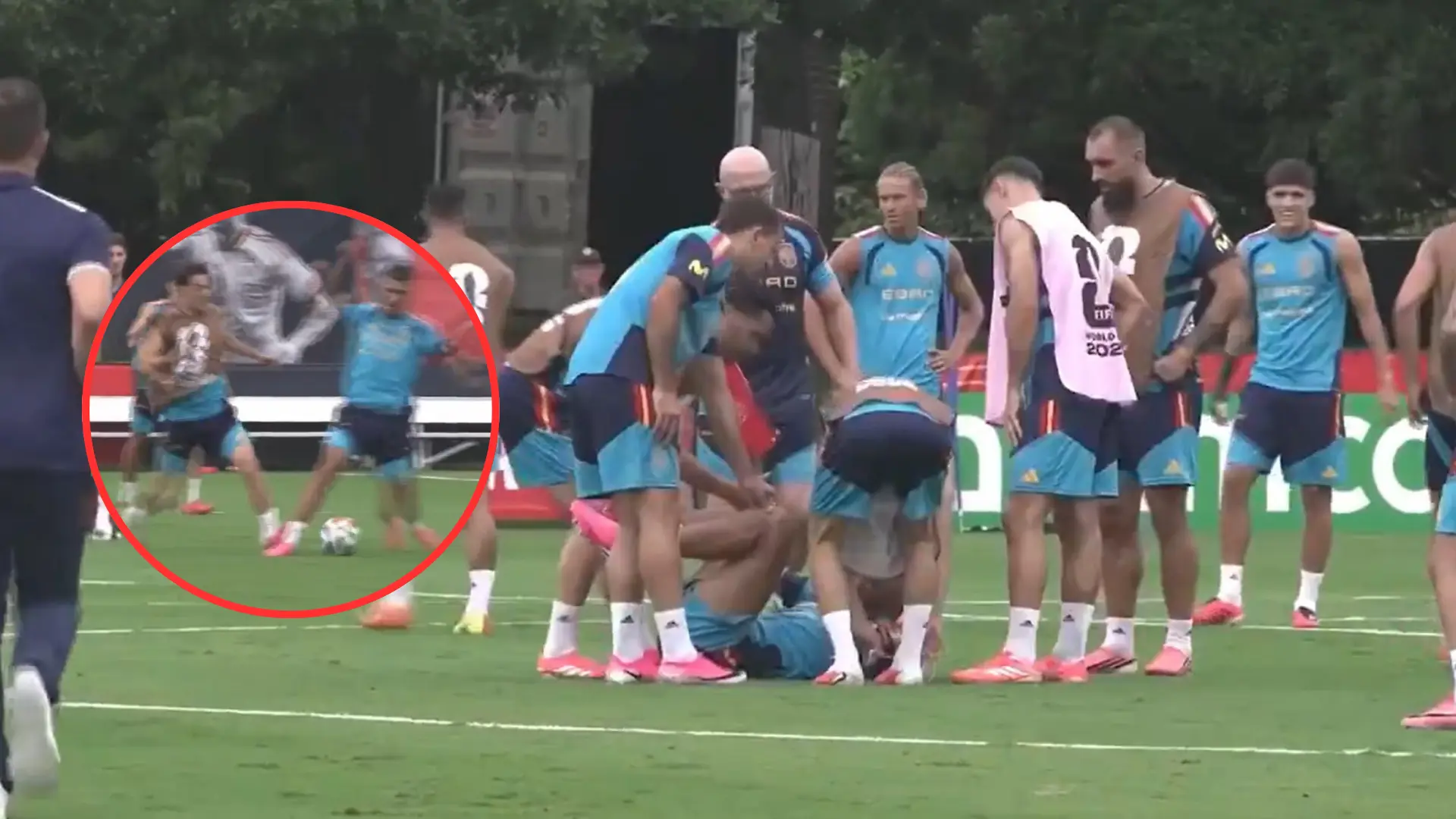 La brutal entrada de Gavi a Rodri en el entrenamiento de la selección española que pudo dejarle sin Mundial