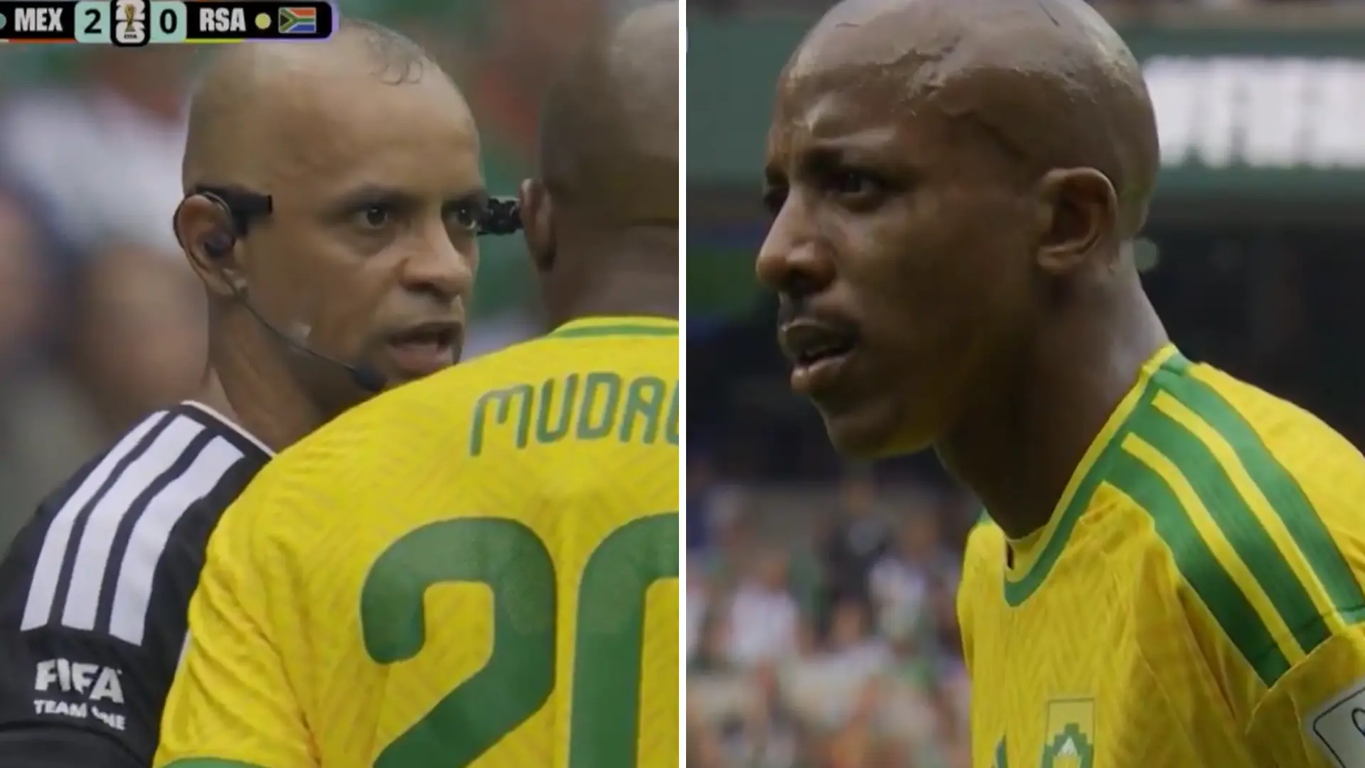 Surrealismo en el México-Sudáfrica del Mundial: el árbitro intenta explicar en inglés una expulsión y deja atónitos a los jugadores