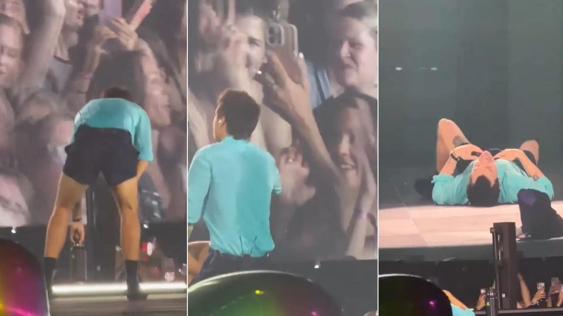 Alarma entre los fans de Harry Styles: el cantante se atraganta y se desploma en un concierto en plena ola de calor en Londres