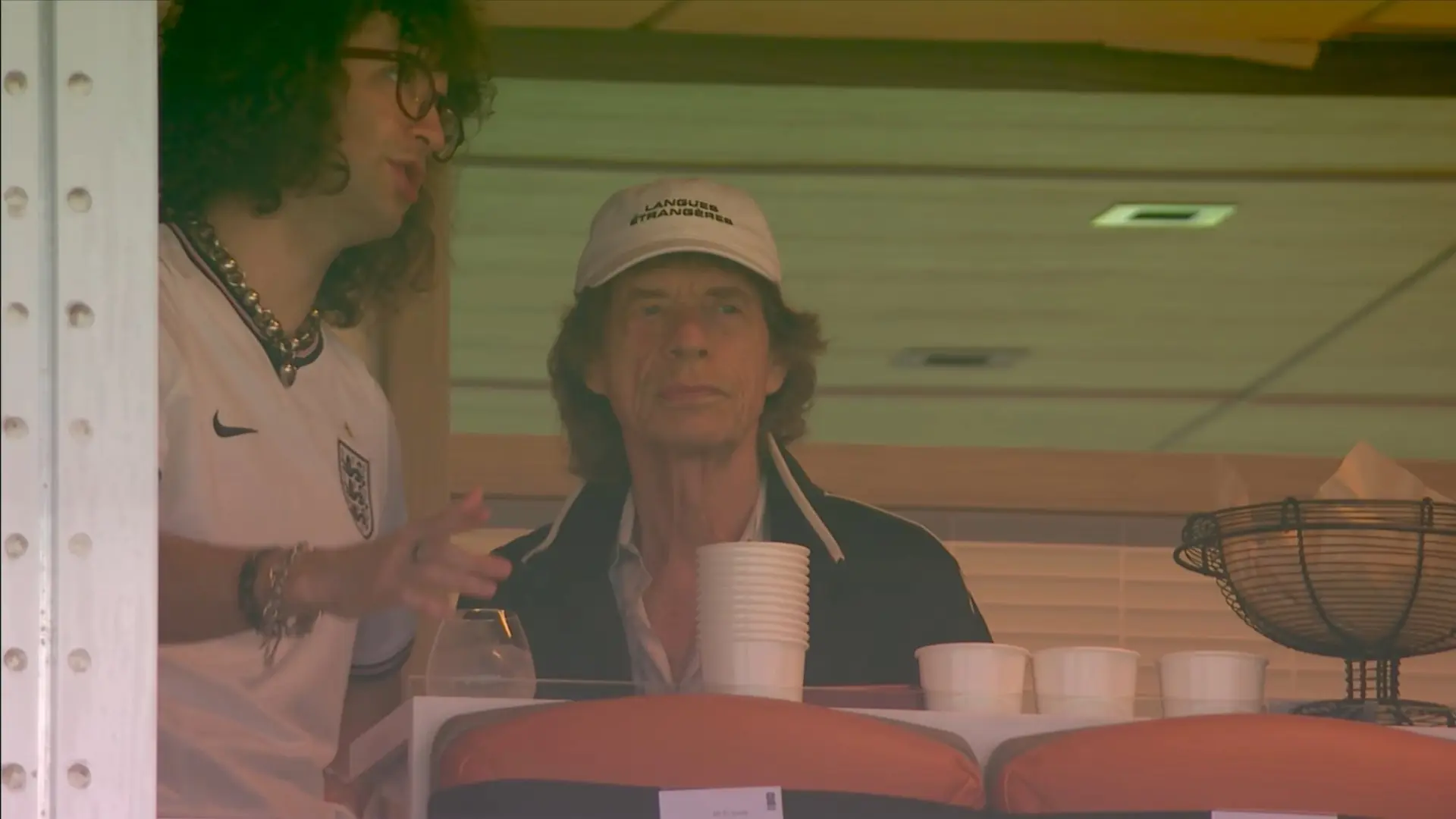 Mick Jagger asiste en Miami al partido de cuartos de final entre Noruega e Inglaterra