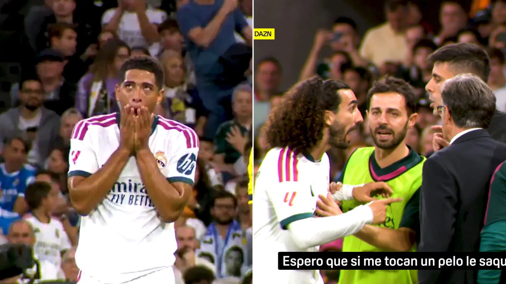 Lo que no se vio de la expulsión de Vinícius: la reivindicación de Cucurella y su pelo, la desesperación de Bellingham…