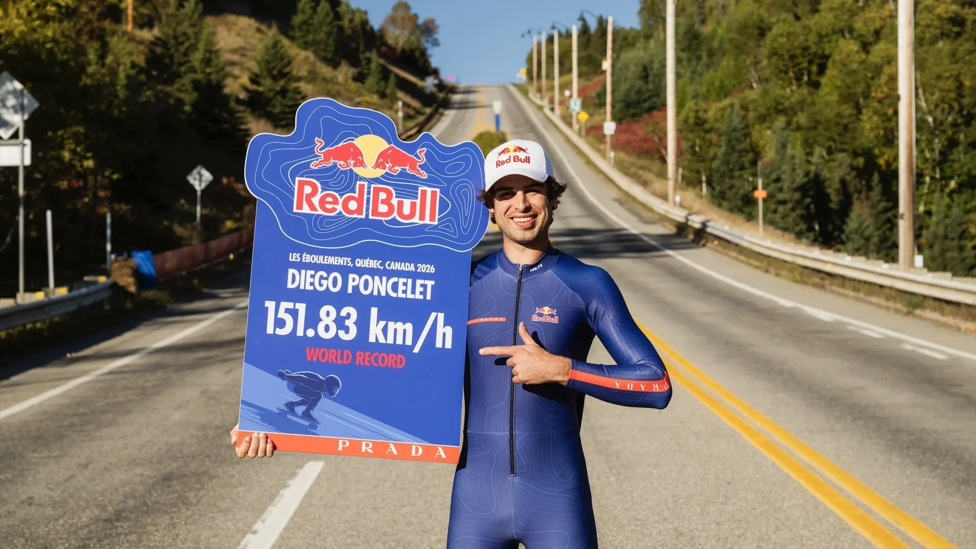 Diego Poncelet bate el récord mundial de velocidad sobre un skate al alcanzar los 151,83 km/h