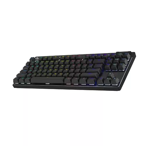 Logitech G PRO X TKL LIGHTSPEED, teclado inalámbrico para gaming, ultraportable, sin sección numérica, RGB LIGHTSYNC, teclas de PBT, interruptores táctiles (GX Brown), QWERTY Español, PC - Negro