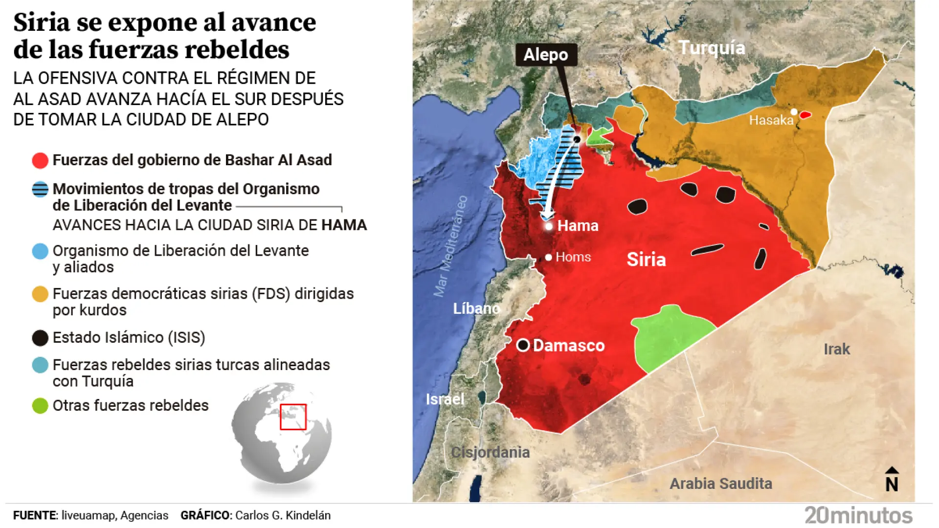 ¿Hasta dónde llega el desafío de los rebeldes sirios? Este es el terreno que ya le ha 'robado' al régimen de Al Asad