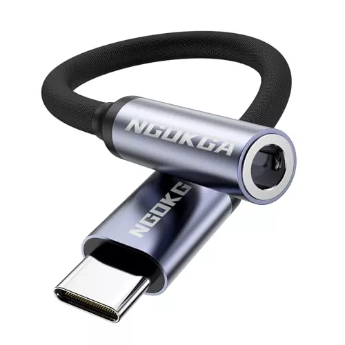 NGOKGA USB C auf 3,5 mm Adapter, Typ C auf 3.5 mm Kopfhörer Aux Audio Kopfhöreranschluss für iPhone 15 Pro MAX, Samsung Galaxy S24/S23/S22/S21, Google Pixel, iPad Pro, Huawei, Xiaomi und Mehr