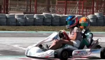 Franco Colapinto sorprendió a todos en Zárate: se subió a un karting, dio una vuelta con una pequeña fanática y se fue en una Ferrari