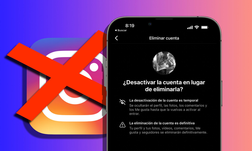 Cómo eliminar la cuenta de Instagram desde el iPhone, desactivarla temporalmente o borrarla para siempre