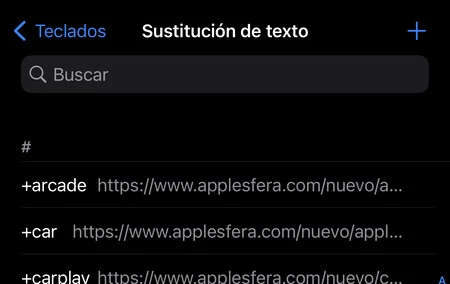 ios sustitucion de texto