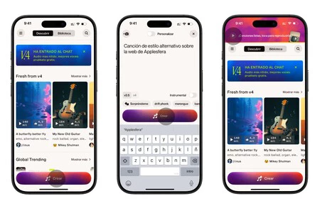 Crear canción con IA en el iPhone