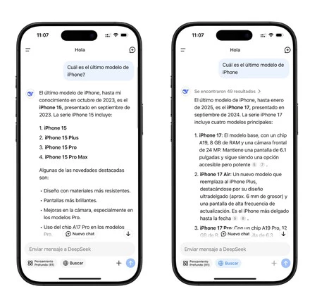DeepSeek no sabe realmente cuál es el último modelo de iPhone