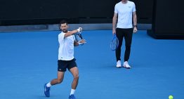 Novak Djokovic y su primer entrenamiento con Andy Murray como coach en el Abierto de Australia: le ganó un set a Carlos Alcaraz