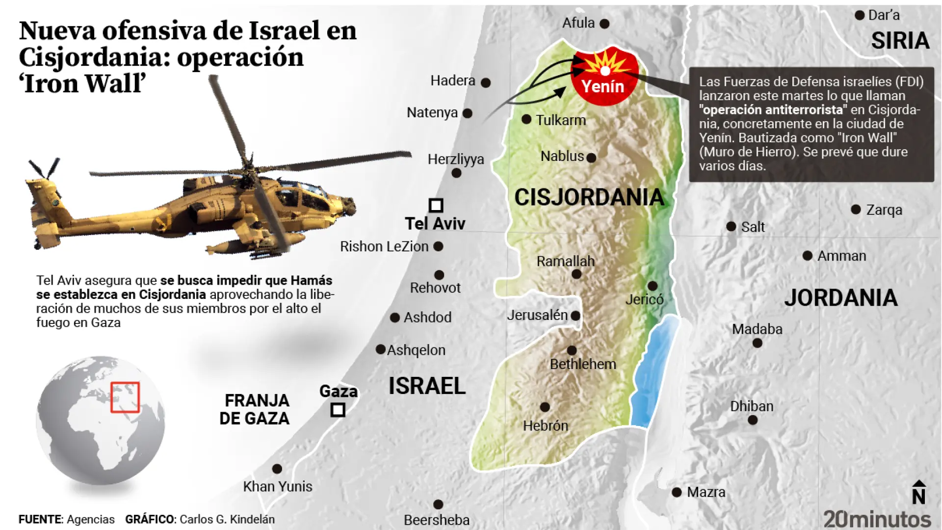 Todo sobre "Muro de Hierro", la operación antiterrorista lanzada por Israel para impedir que Hamás crezca también en Cisjordania