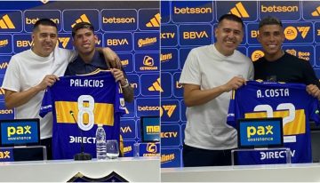 Boca: Riquelme presentó a Carlos Palacios y Ayrton Costa, dos de los refuerzos, que pusieron la mira en la Copa Libertadores