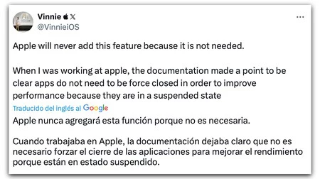 Un ex-desarrollador de Apple diciendo que no es necesario cerrar las apps