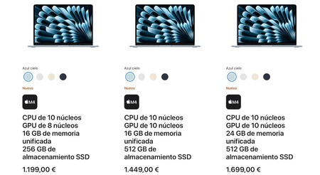 Configuraciones base del MacBook Air Mr de 13 pulgadas