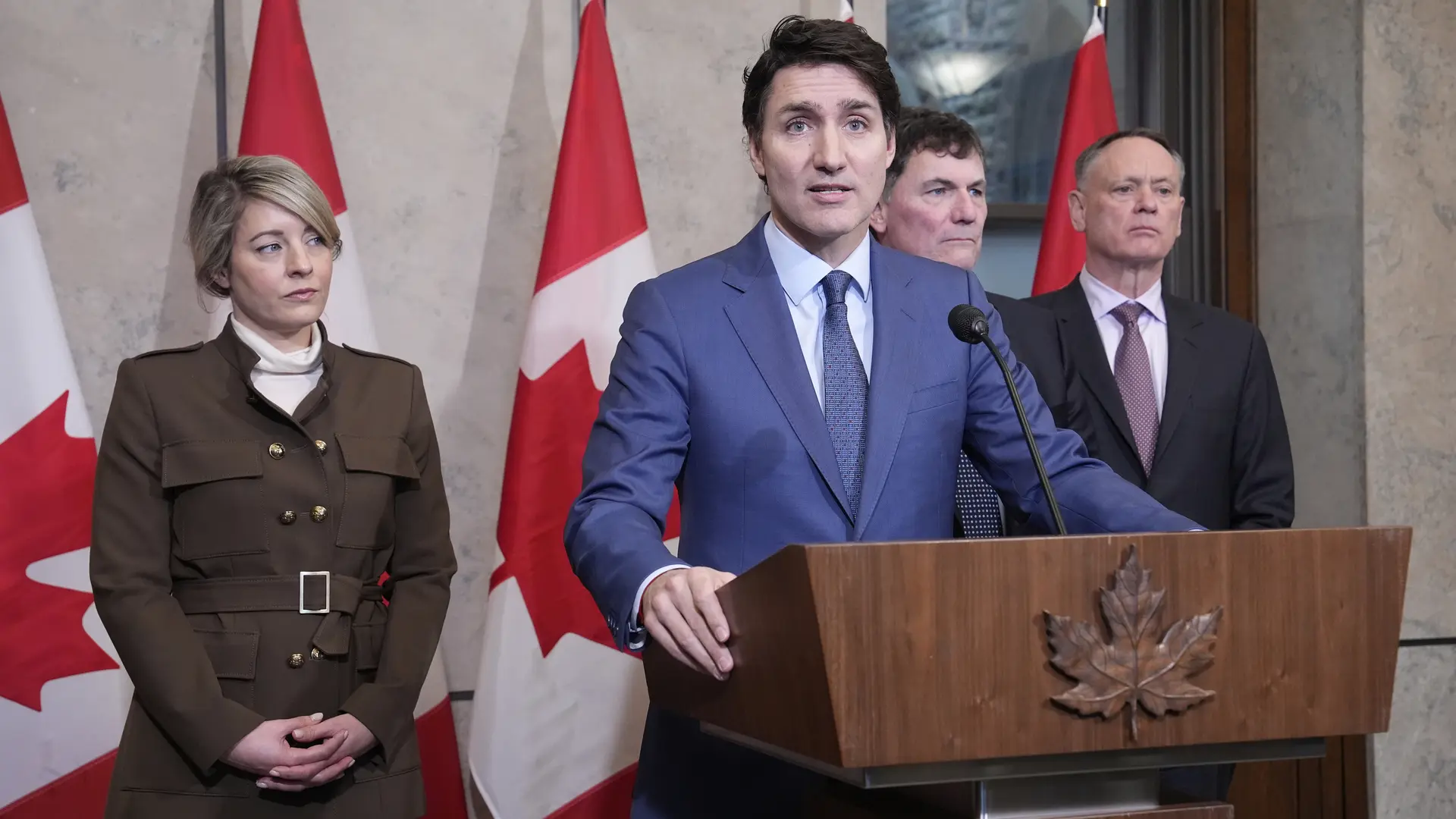 Trudeau dice que Trump busca colapsar la economía para anexionarse Canadá y denunciará los aranceles ante la OMC