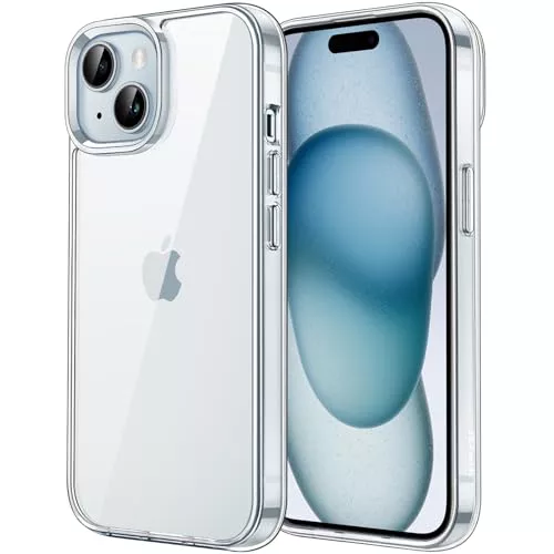 JETech Funda para iPhone 15 Plus 6,7 Pulgadas, Antigolpes Carcasa, Anti-Amarillo, Antiarañazos Respaldo Transparente (Transparente)