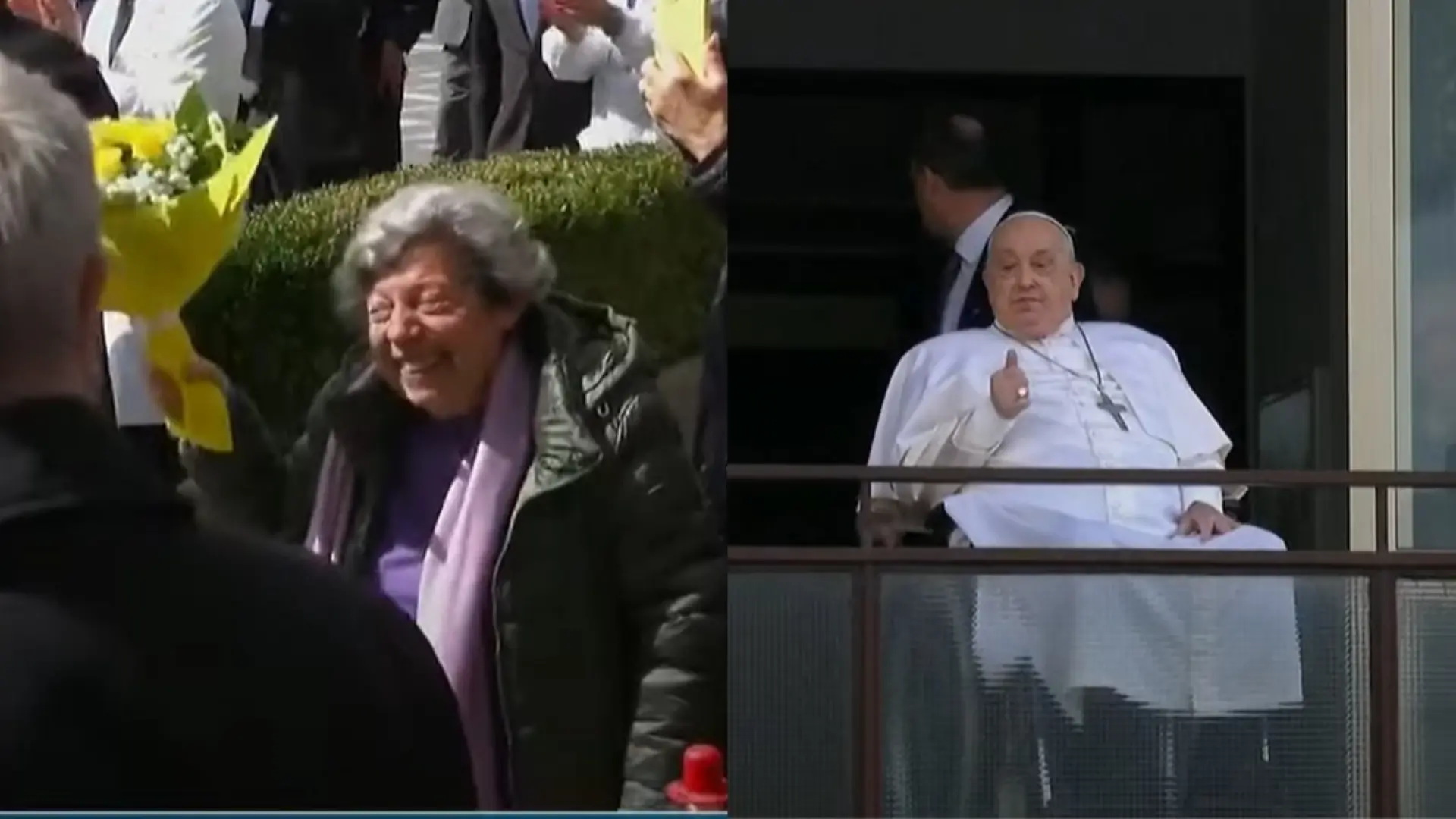 La mujer que ha acaparado la atención del papa y le ha hecho sonreír: "Veo a esta señora con las flores amarillas, qué bien"