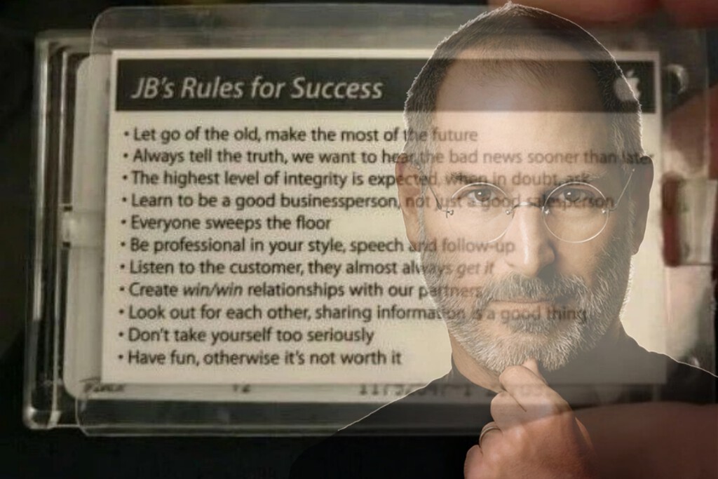 Los trabajadores de Apple tenían las reglas del éxito de Steve Jobs detrás de su badge para motivarlos. A día de hoy, hay quien sigue llevándolo a todas partes 