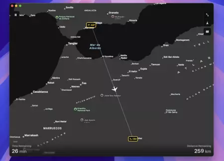 Vuelo a mitad de su trayecto, me quedan 26 minutos de seguir trabajando