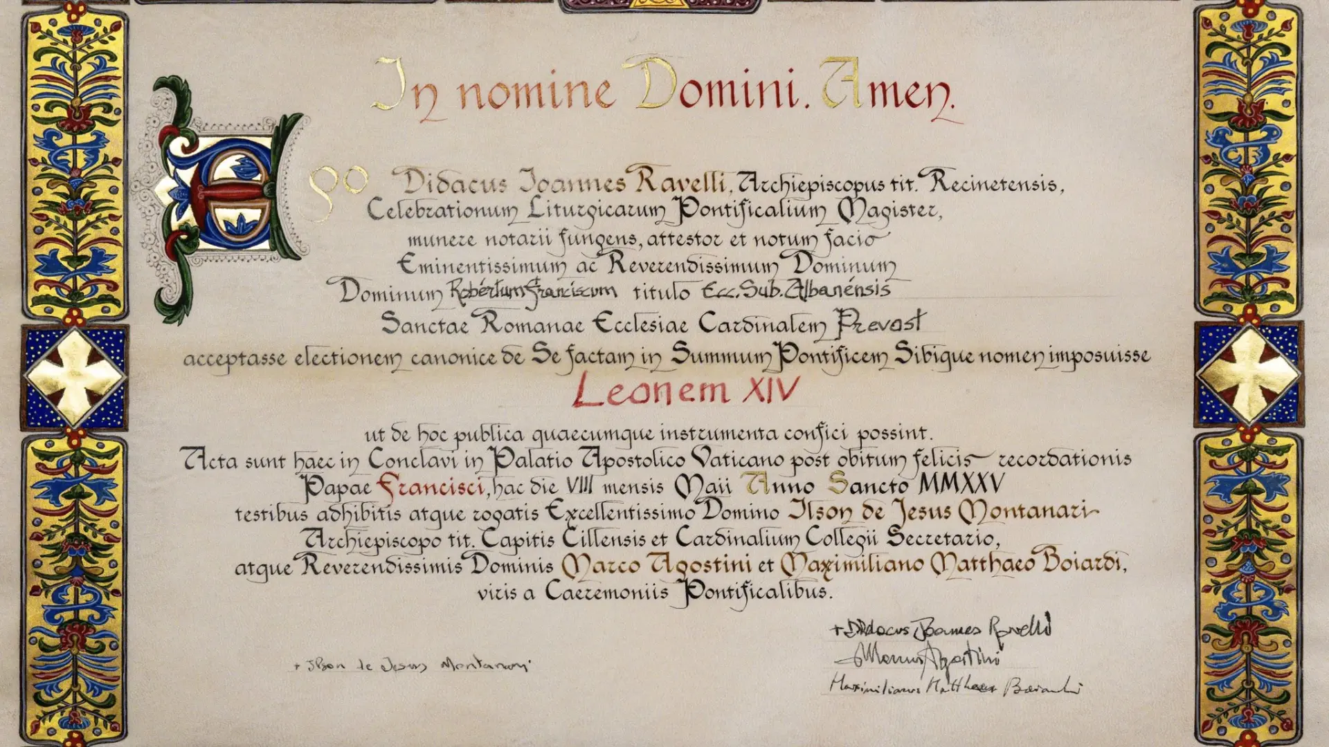 El Vaticano publica el documento en el que León XIV acepta su cargo como Papa