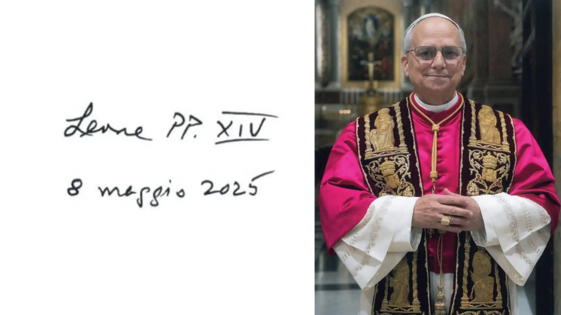 La firma y el retrato oficial del papa León XIV: dos detalles que le diferencian de Francisco
