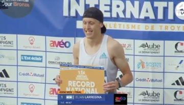 Elián Larregina mejoró otra vez un récord del atletismo nacional: ganó los 400 metros llanos en Francia con un registro de línea mundial