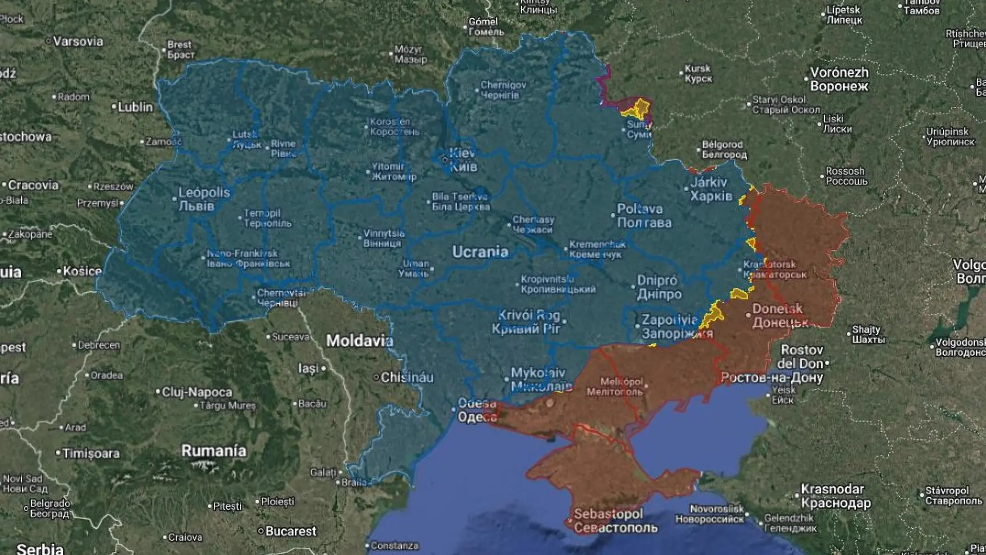 El mapa de la guerra de Ucrania: las zonas donde se está haciendo fuerte la Rusia de Putin y dónde resiste el ejército de Zelenski
