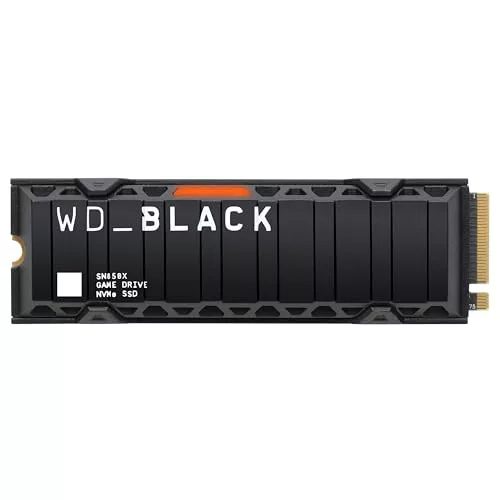WD_BLACK SN850X NVMe SSD, 2TB M.2 2280, NVMe SSD con disipador de calor, Velocidades de lectura hasta 7300 MB/s, escritura 6600 MB/s, SSD para Juegos internos, PCIe Gen 4, SSD de alto rendimento
