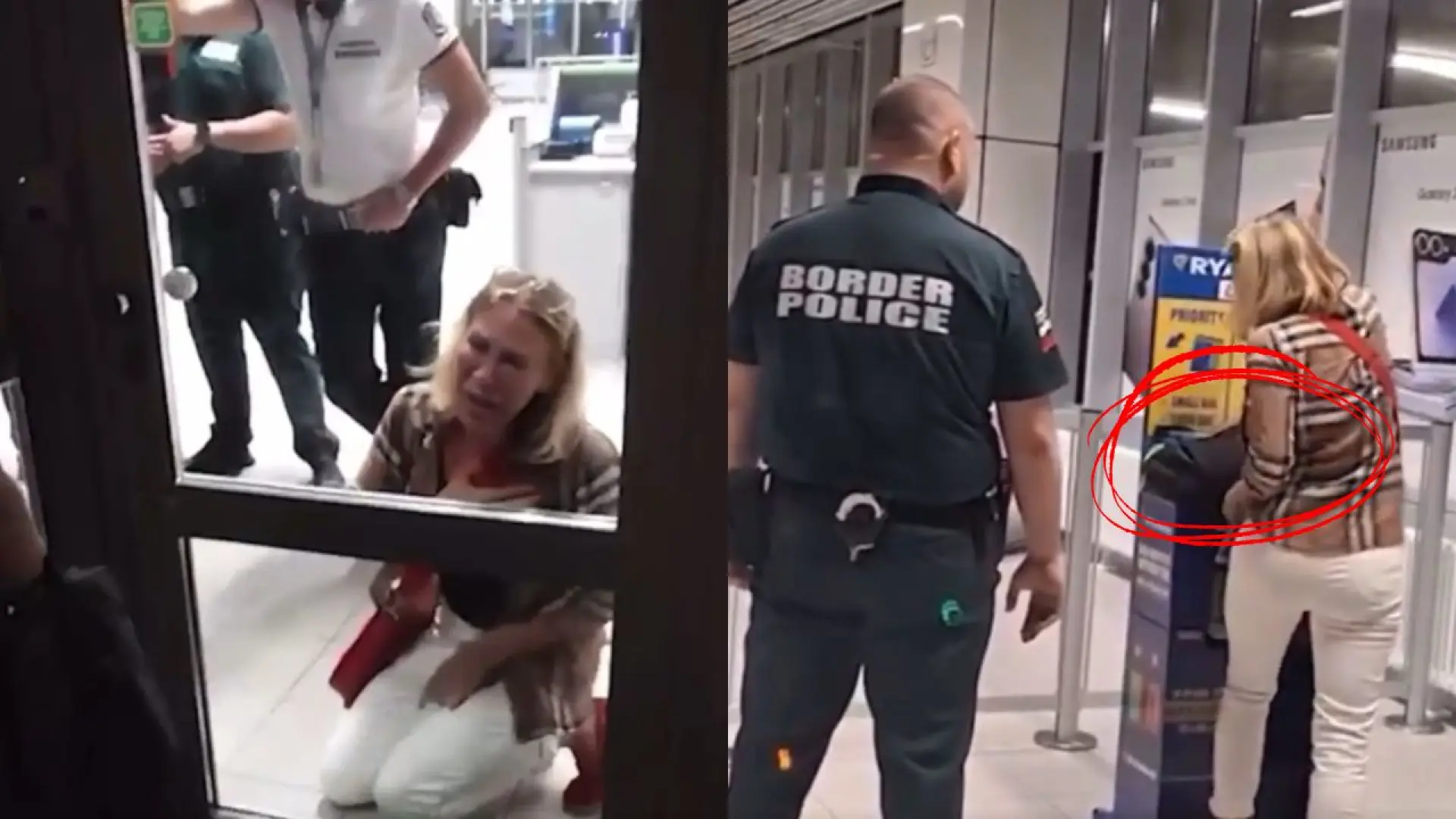 Una pasajera de Ryanair rompe a llorar tras no dejarla embarcar alegando que su maleta era demasiado grande y debía pagar