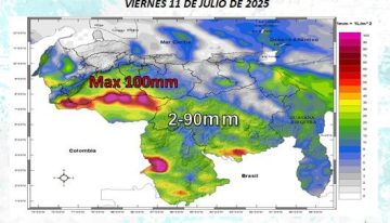 Los estados venezolanos afectados por el paso de la onda tropical número 16 este #11Jul