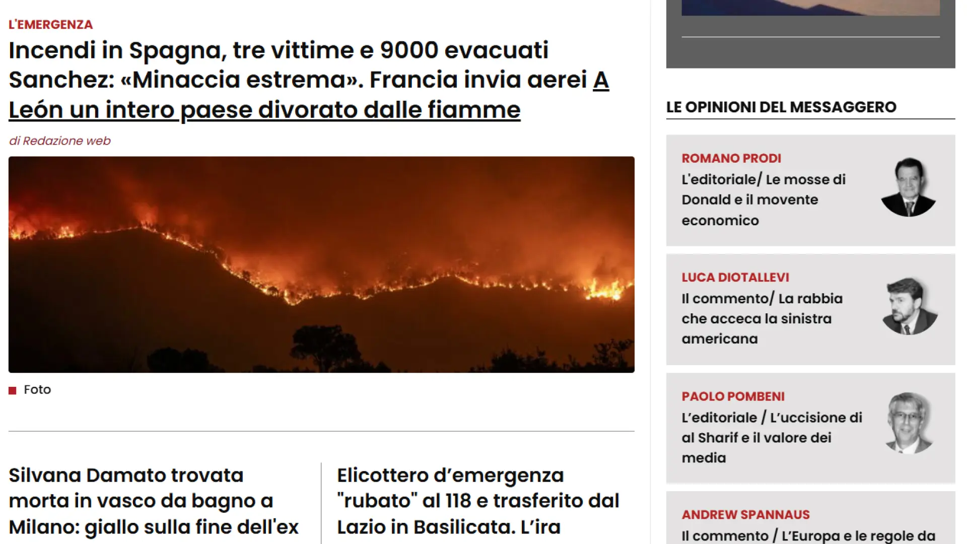 La ola de incendios en España llega a las portadas de la prensa internacional