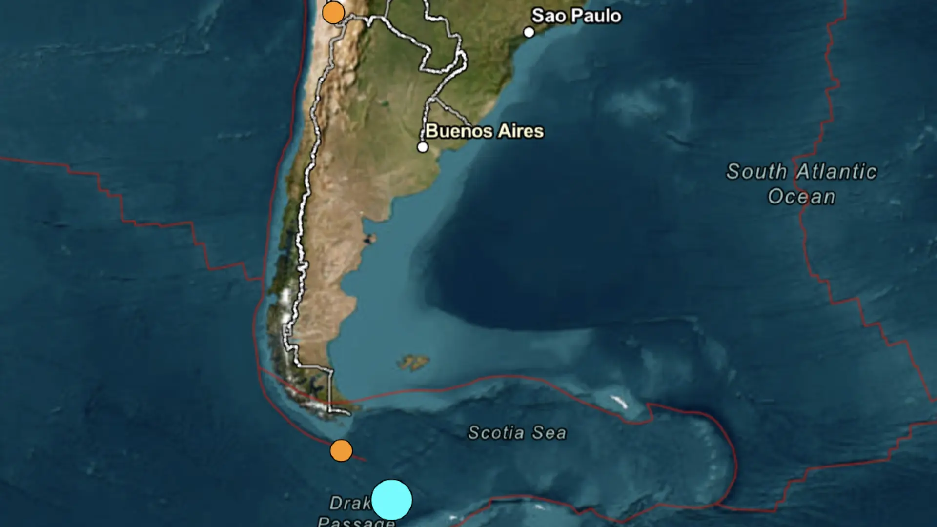 Un terremoto de magnitud 7,5 se registra en las aguas entre la Antártida y Chile