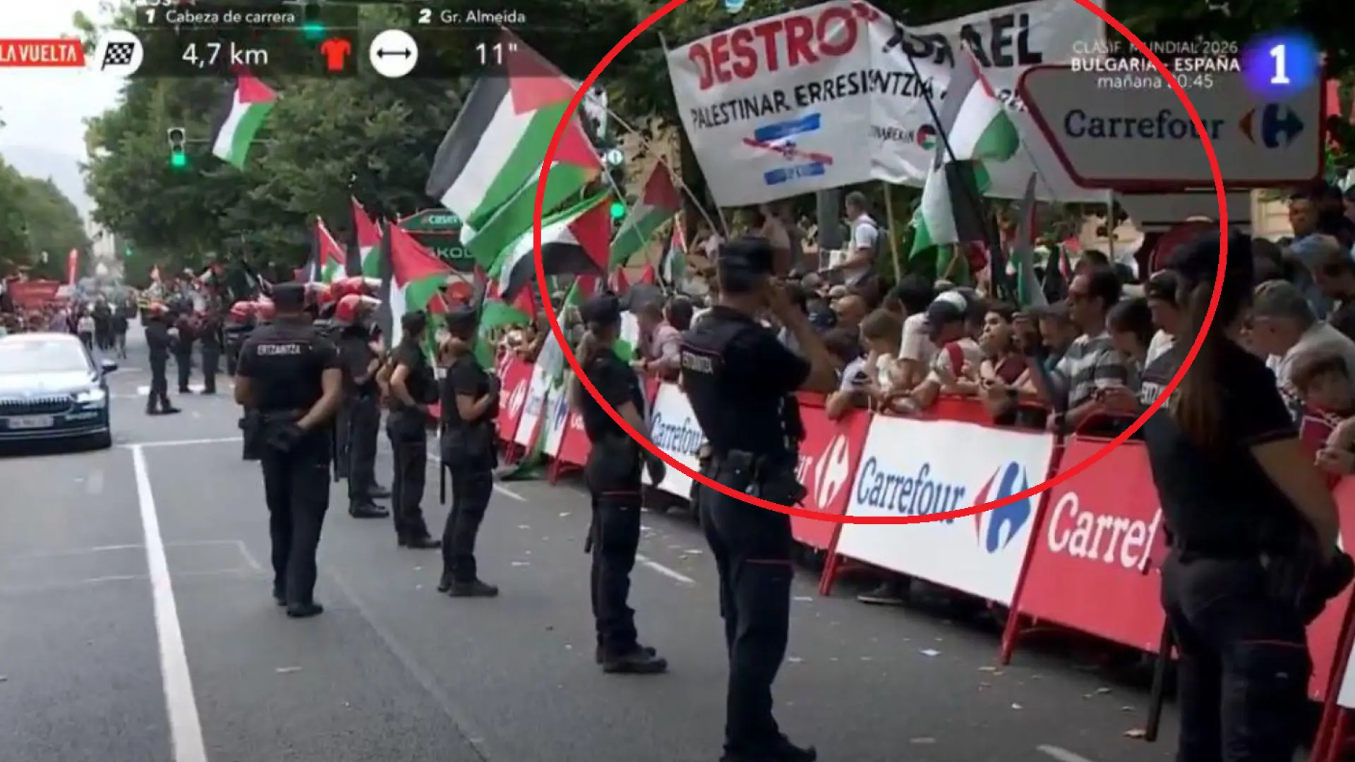 Enfado de Israel por las protestas en la Vuelta: «El odio que estamos viendo no es político, es un llamamiento a la destrucción de un país»