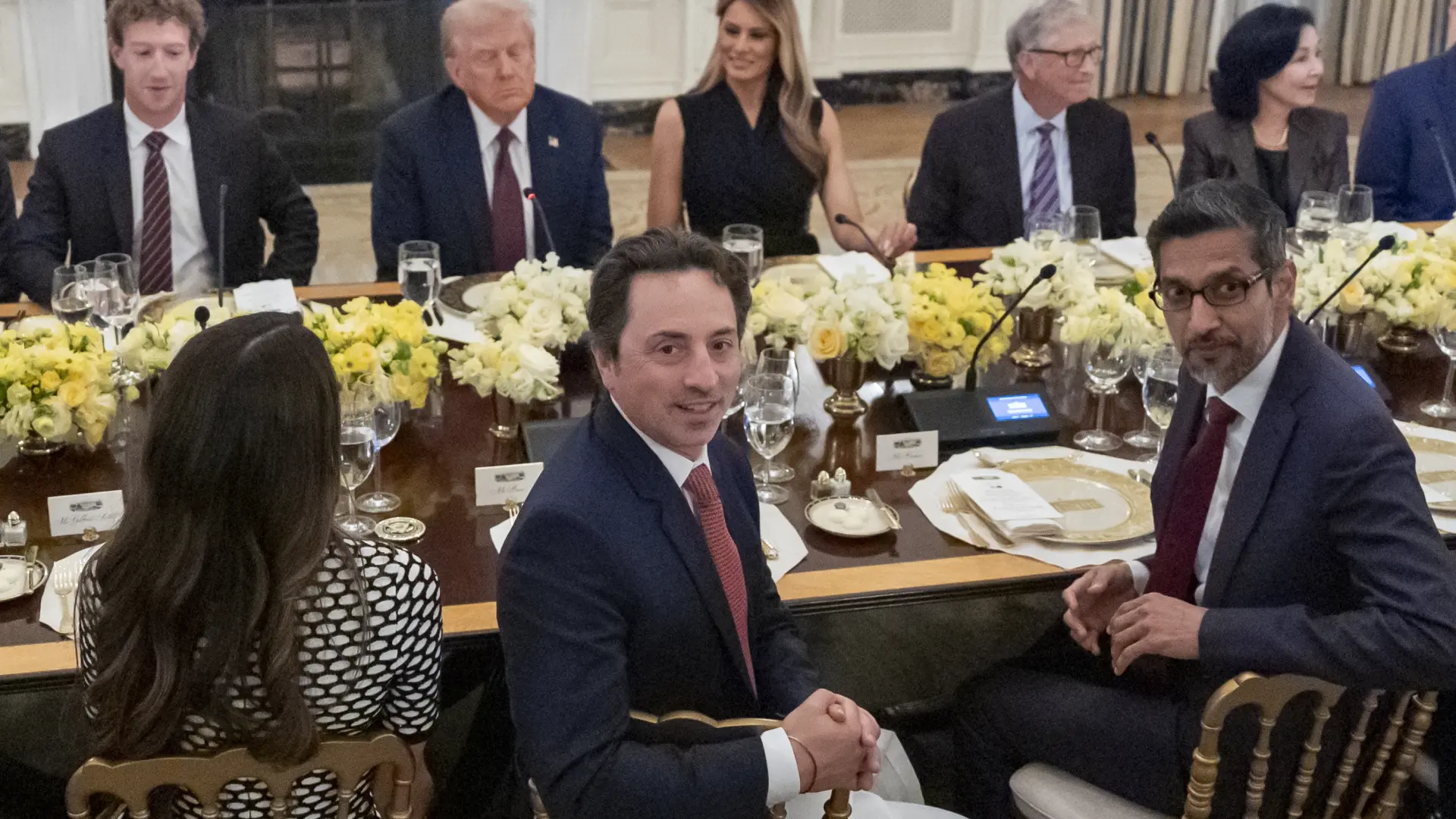 Trump recibe a magnates de la IA en una cena en la Casa Blanca con la ausencia de Musk