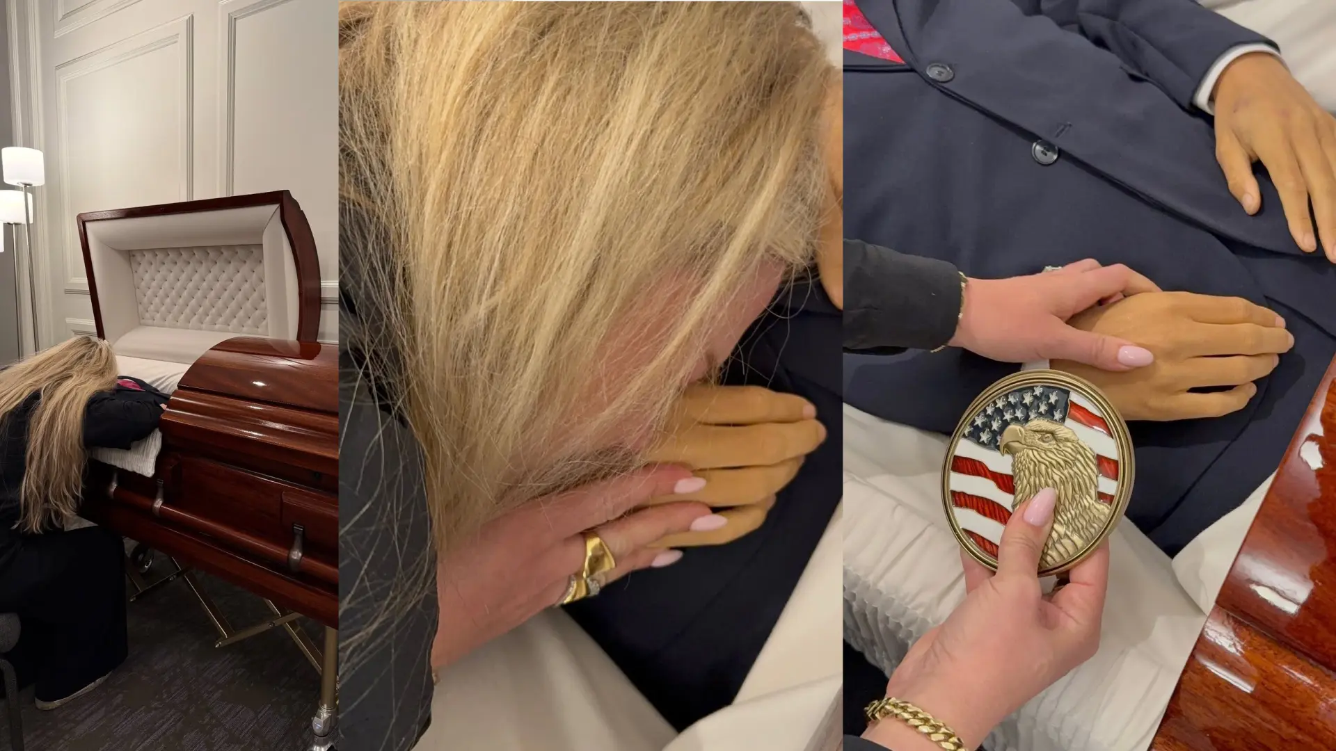 La viuda de Charlie Kirk muestra sus duras imágenes rota de dolor ante el cuerpo de su marido en el féretro: «Descansa»
