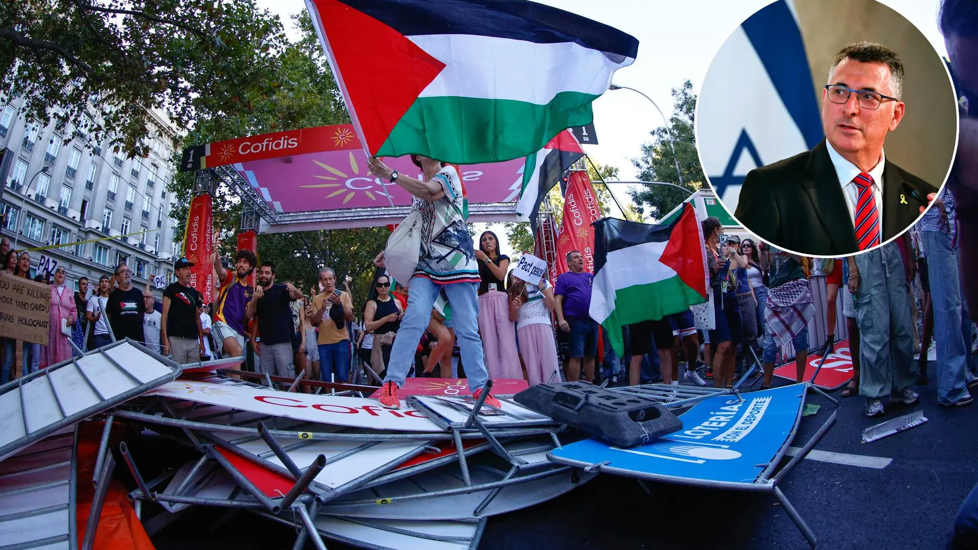 Israel reprocha a Sánchez que «animara» a los manifestantes y tilda de «vergüenza para España» la cancelación de La Vuelta