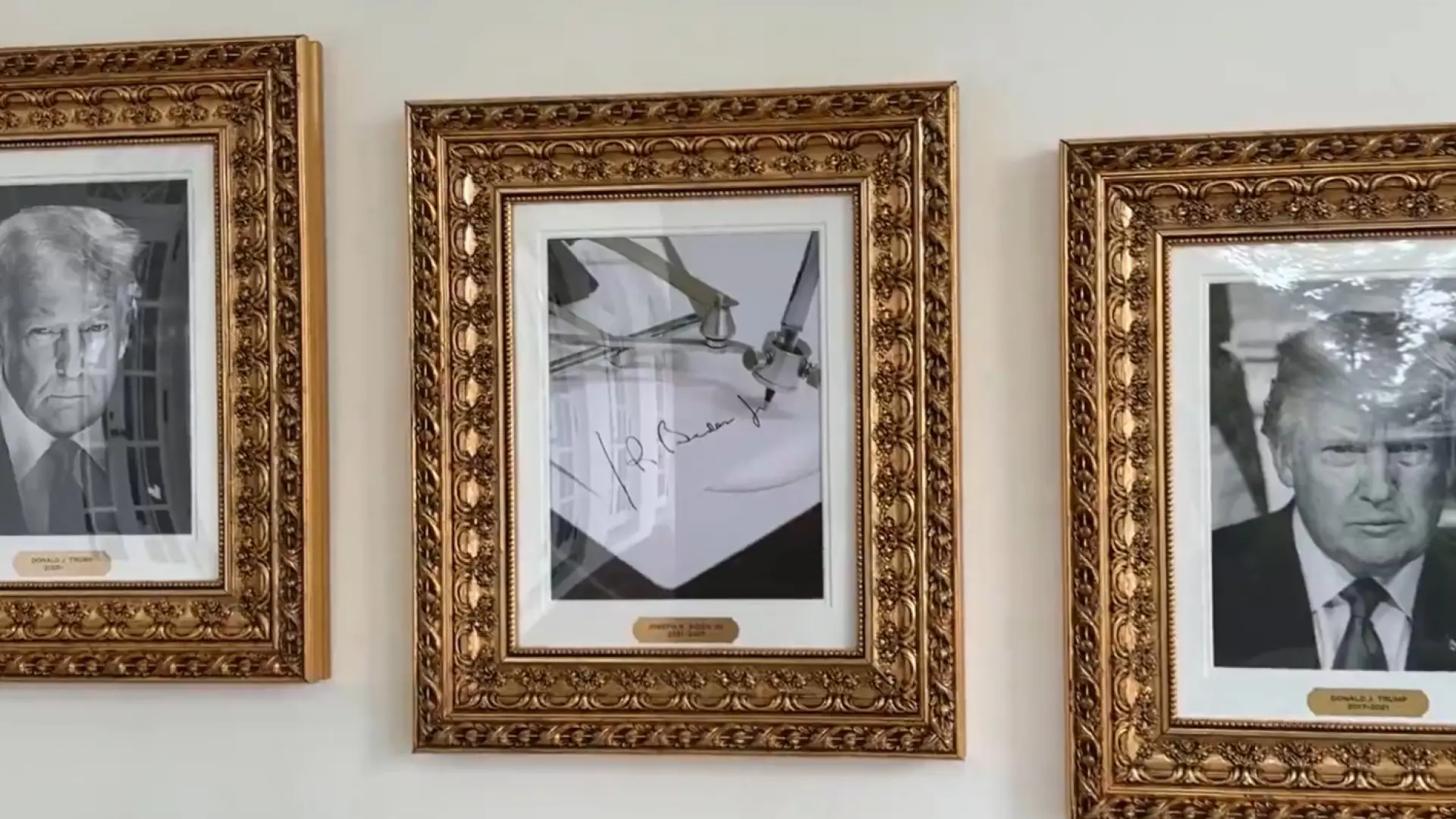 La Casa Blanca presenta su «Paseo de la Fama Presidencial» con retratos de exmandatarios y reemplaza a Biden por un 'autobolígrafo'