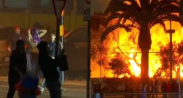 Hinchas de la U de Chile, otra vez: incendio y choques con la policía antes del partido con Alianza Lima