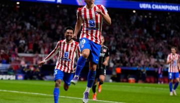 Atlético de Madrid, siguió intratable con los argentinos: Julián Álvarez «picó» un penal y Giuliano Simeone hizo goleador a Griezmann en la Champions