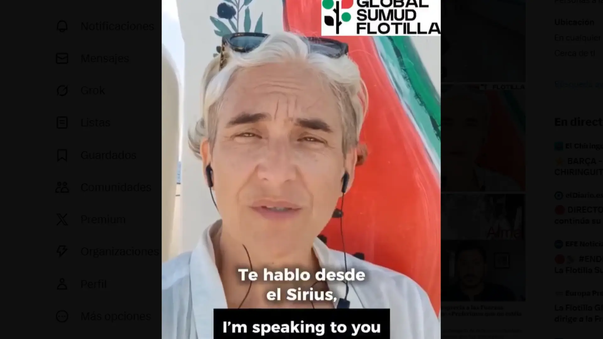 Ada Colau, en uno de los barcos de la Flotilla abordados: «Si estás viendo este vídeo es porque Israel nos ha detenido ilegalmente»