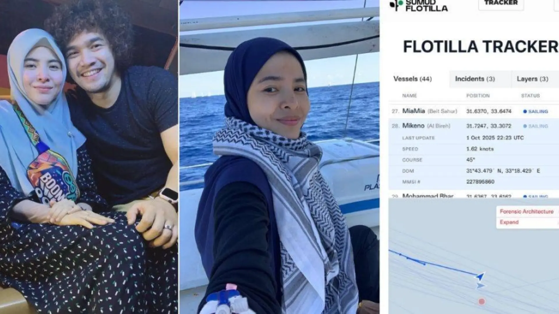 El SOS de una actriz en el Mikenos, el barco de la Flotilla cuya señal habría rebasado el bloqueo israelí: «No muestran piedad»