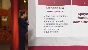 Sheinbaum presenta 4 ejes para atender emergencias por lluvias y entrega de millones en apoyos