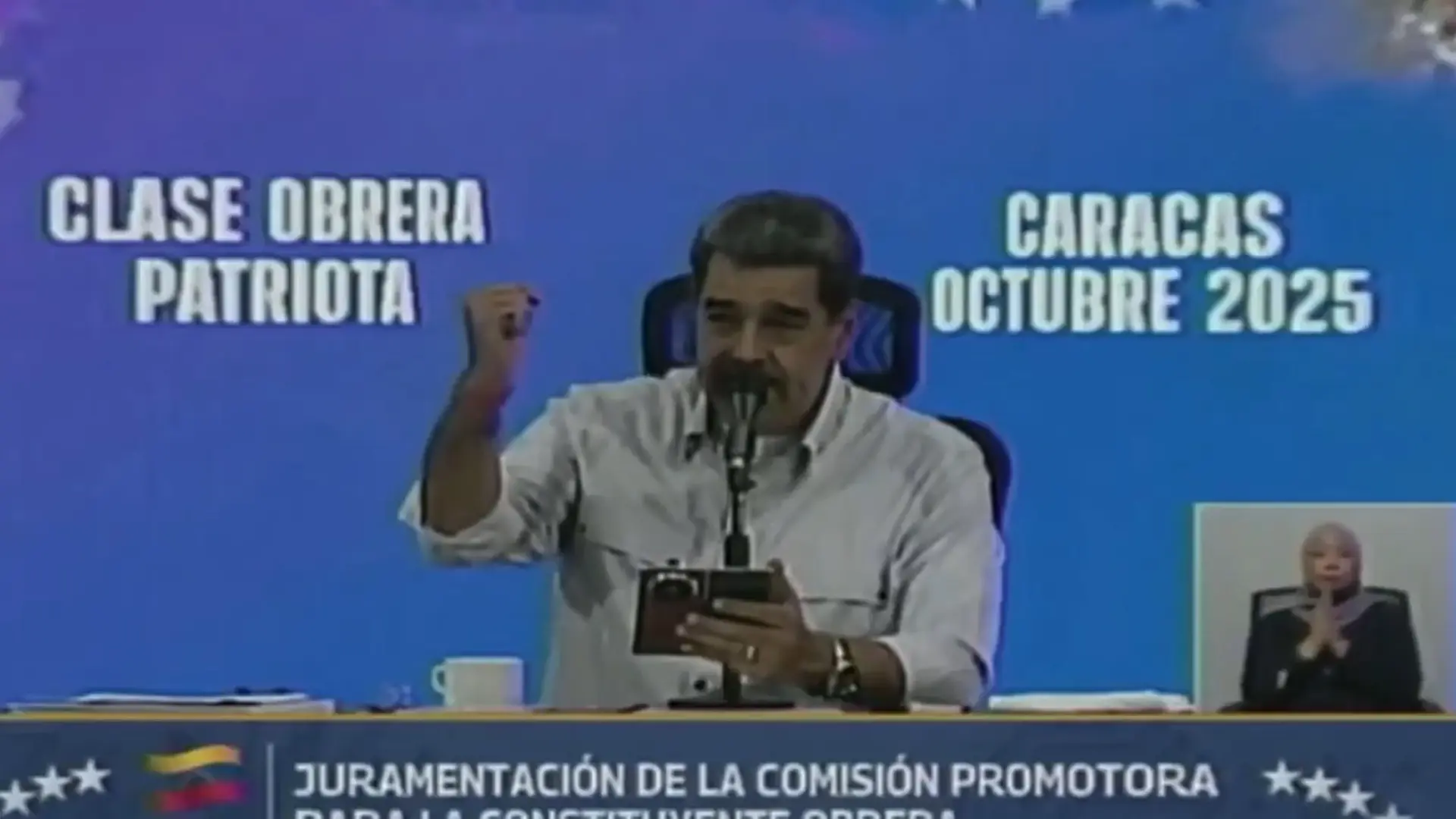El 'show' de Maduro imitando a Tarzán en inglés para pedir paz a EEUU: «¡Not war, not war, yes peace, yes peace!»